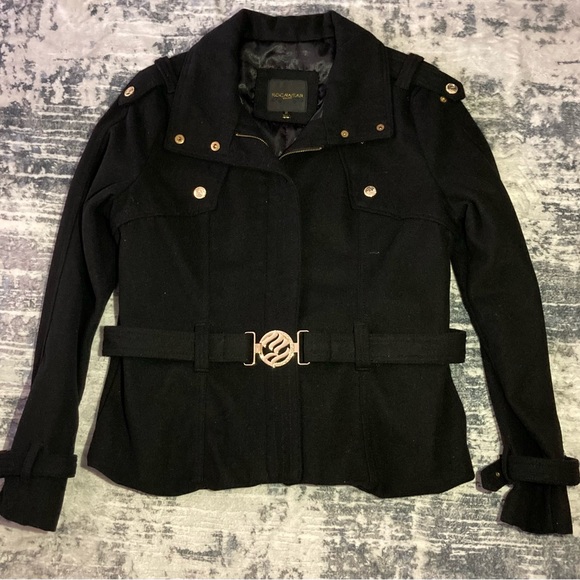 Vintage Rocawear Belted Wool Pea Coat - Picture 2 of 12